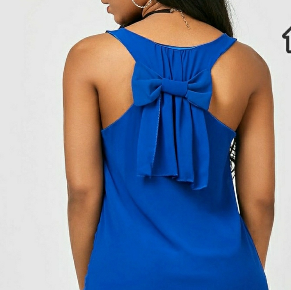 Blue bowtie-knot summer dress